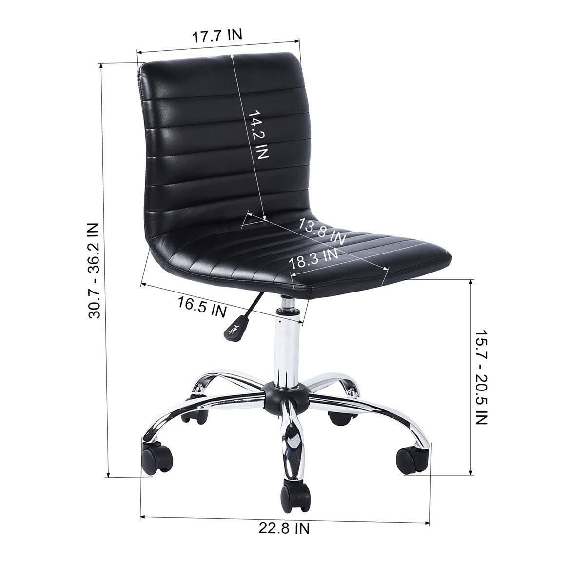 Black PU Faux Leather Swivel Chair P94704