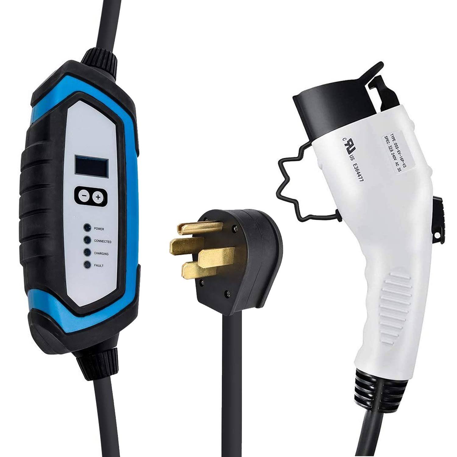 240V 32 Amp Level 2 EV Charger with 21ft Extension Cord J1772 Cable NEMA 14-50 Plug J5973