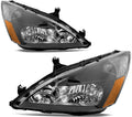 Headlight Assembly for 2003 to 2007 Honda Accord Black Housing K60207