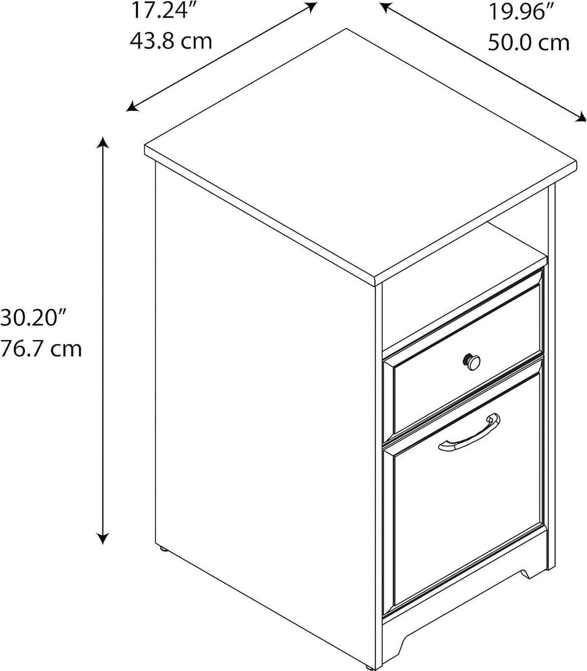 2 Drawer File Cabinet, Espresso Oak L519