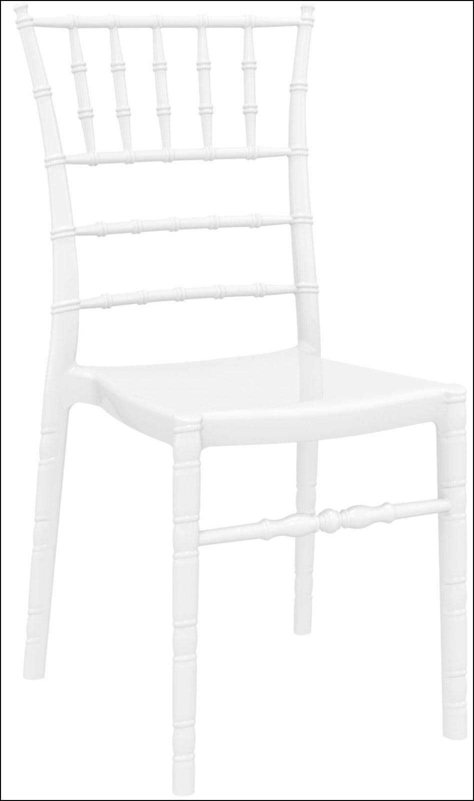Glossy White Polycarbonate Dining Chair M64563