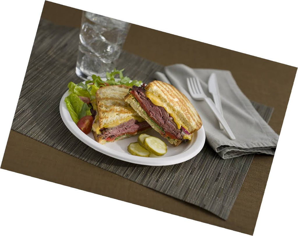 500-Count 9-Inch Compostable Sugar Cane Fiber Plate K93201