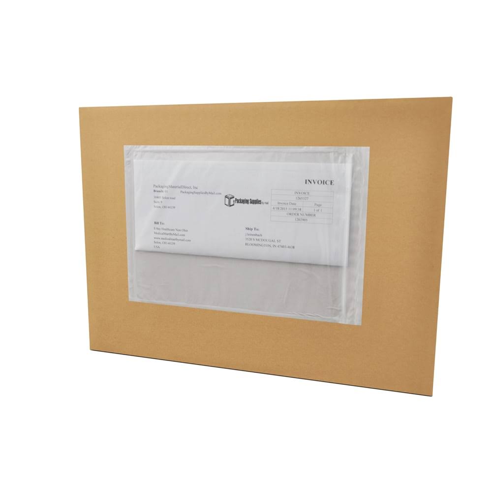 Clear Back Load Packing List Envelopes, 6 inch x 6 inch, 1000 Pieces U453384