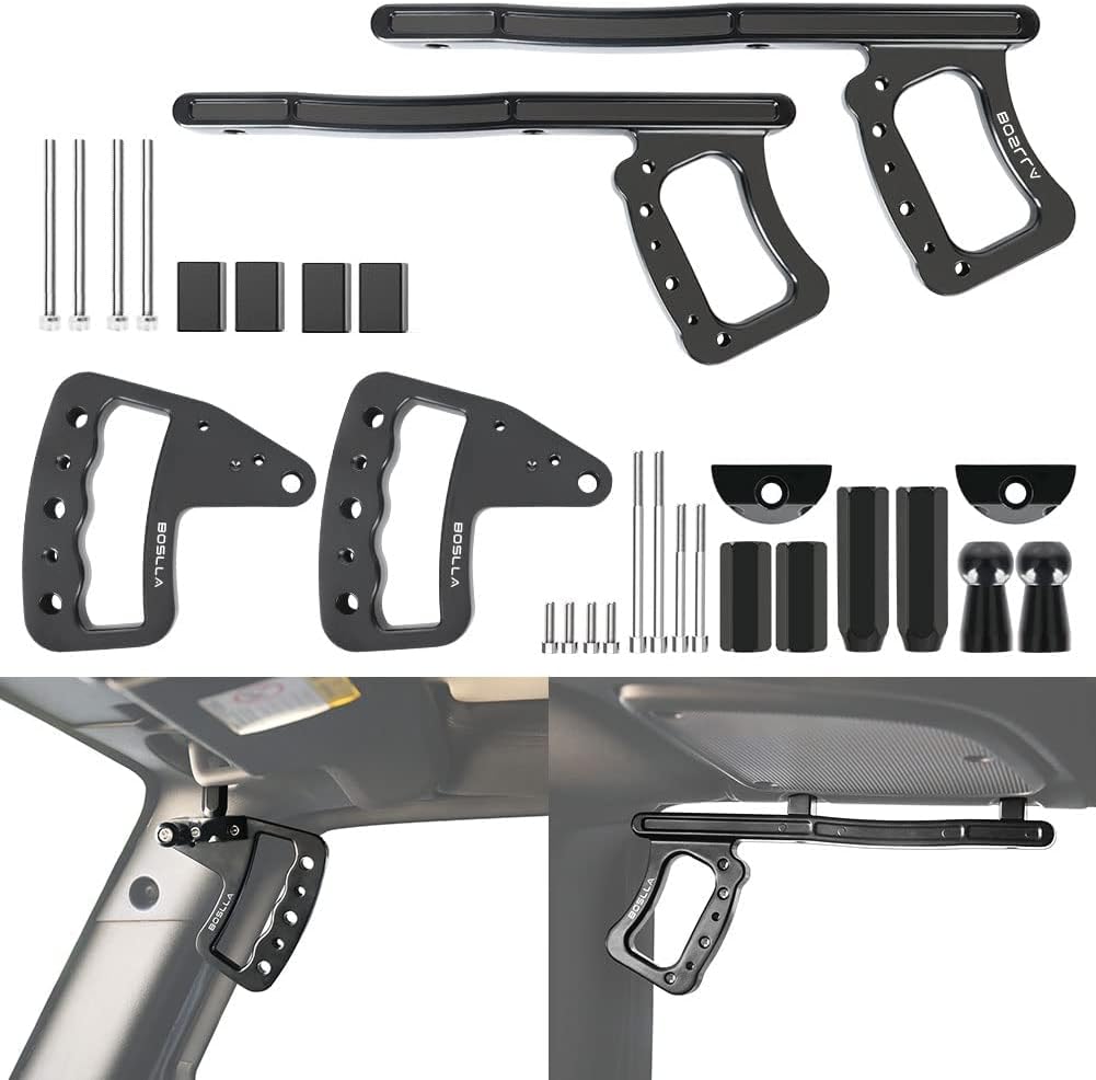 Front & Rear Roll Bar Grab Handles Kit for 2007-2018 Jeep Wrangler JK JKU Unlimited 4 Door Pack of 2 I77018