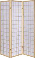 Natural 3 Panel Room Divider Folding Screen I57282