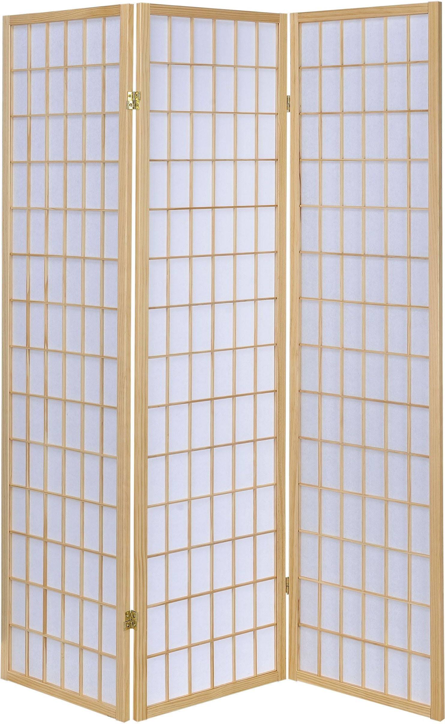Natural 3 Panel Room Divider Folding Screen I57282