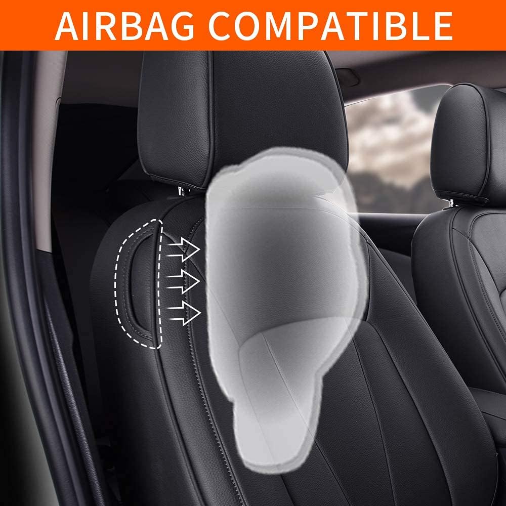 Faux Leather Car Seat Covers Full Set Black E41898