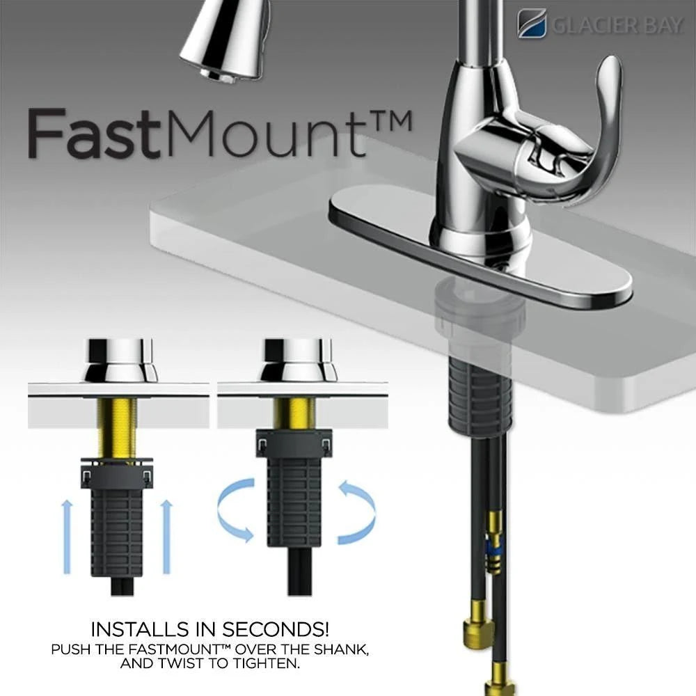Bronze Single-Handle Pull-Down Sprayer Kitchen Faucet with Soap Dispenser N52036