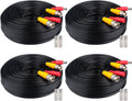 White 4x200ft BNC Siamese Security Camera Cable with 2 Female Connectors O1932