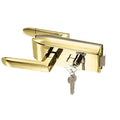 Brass Glass Mounted Latch with Lock and Thumbturn T589910