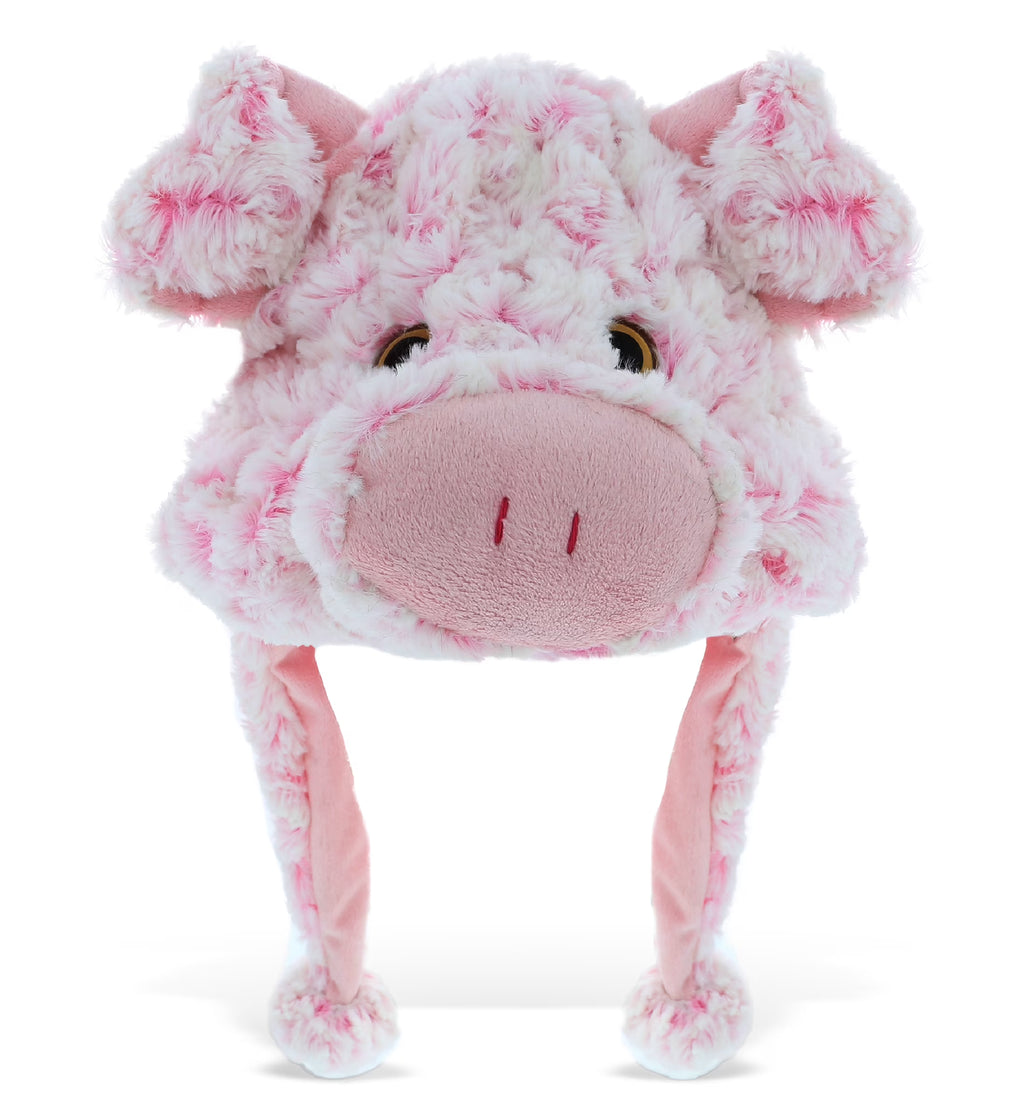 Pink Pig Plush Animal Winter Hat with Ear Flaps A5727