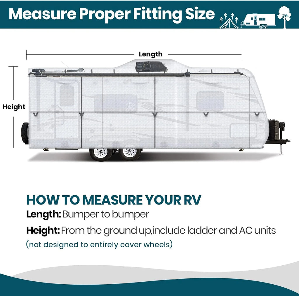 Ripstop Diamond Travel Trailer RV Cover with Adhesive Repair Patch (Fits 33' - 35') Z247