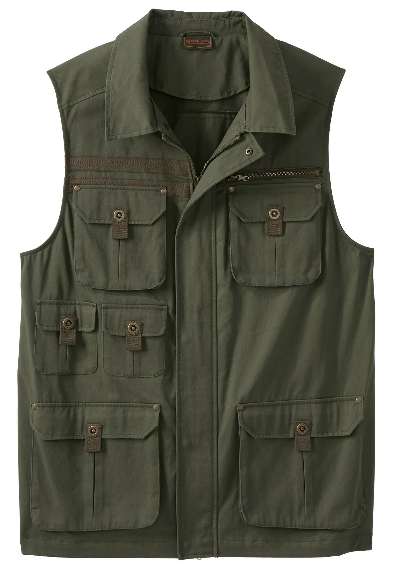 Olive Multi Pocket Vest A3417
