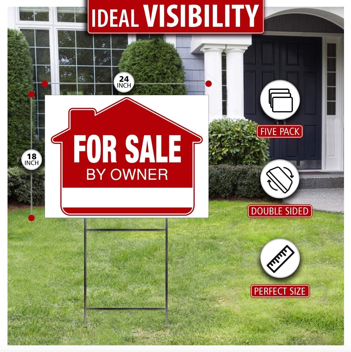 For Sale Signs (10 Pack) Double-Sided Yard Sign Stakes Z719