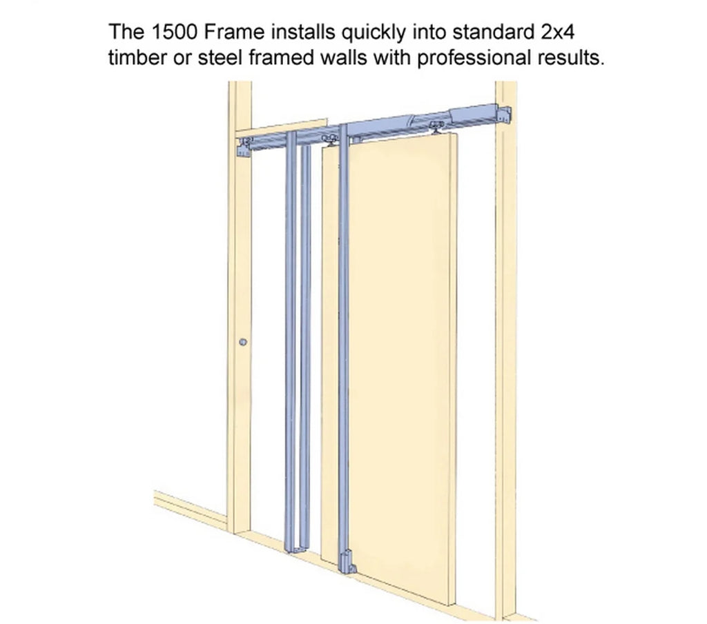 Sliding French Pocket Door 24 x 84 inches Solid Wood with Frosted Glass O18267