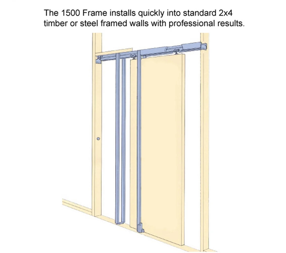 Sliding French Pocket Door 24 x 84 inches Solid Wood with Frosted Glass O18267