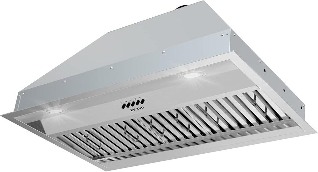 Built-In Stove Vent Hood with Baffle Filters and LED Lights O4392