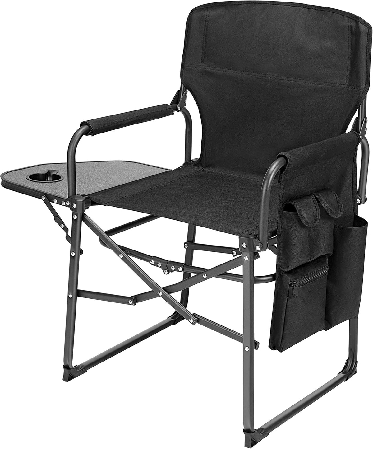 Steel Frame Folding Camping Chair with Side Pockets T702714