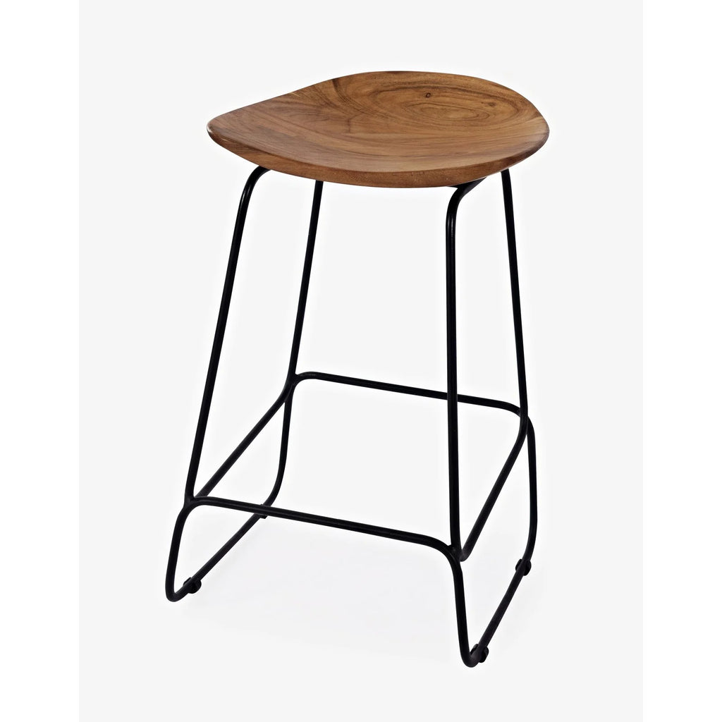 Solid Acacia Counter Height Backless Stool Set of 2 J138