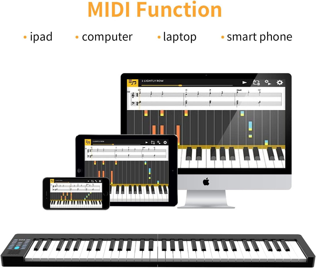 61 Keys Foldable Electric Piano Keyboard with MIDI Function I84845