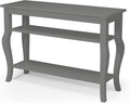 Wood Console Table with Display Shelves T8677
