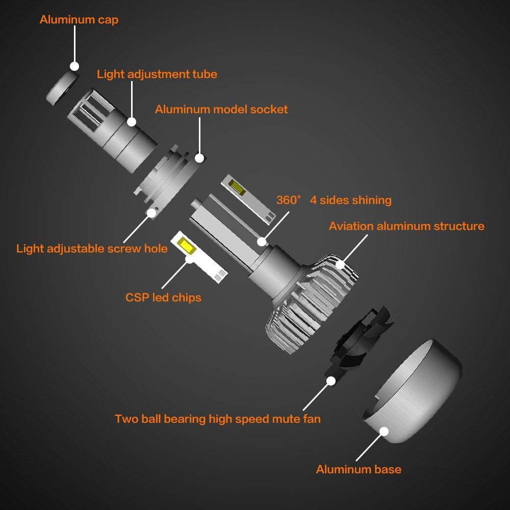 H11 LED Headlight Bulbs 6000K Low Beams Fog Lights Pack of 2 A618261