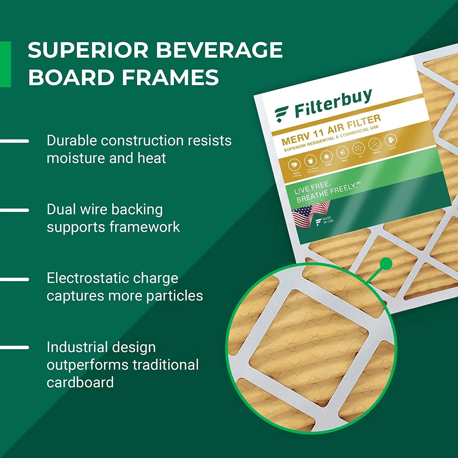 22x24x5 MERV 11 Pleated HVAC AC Furnace Air Filters (4-Pack) B8160