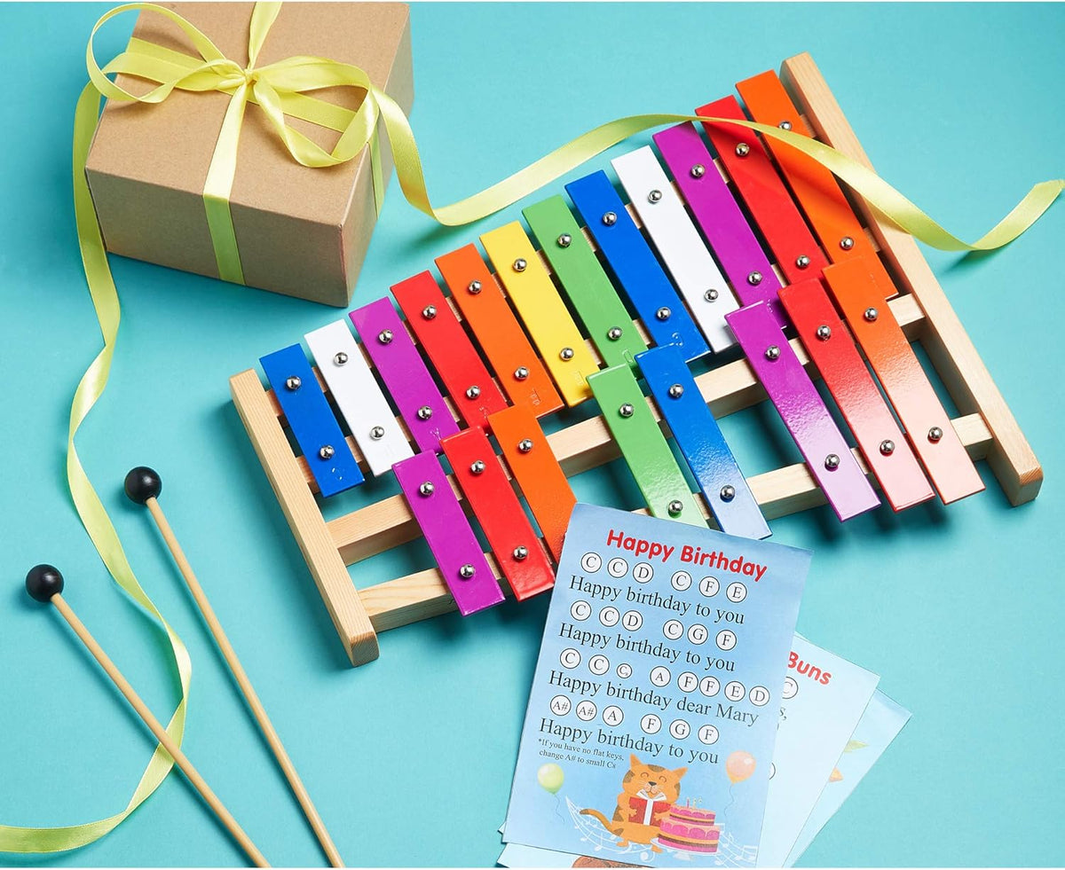 20 Note Chromatic Glockenspiel Metal Xylophone Sheet Music Cards Pack of 2 H722674