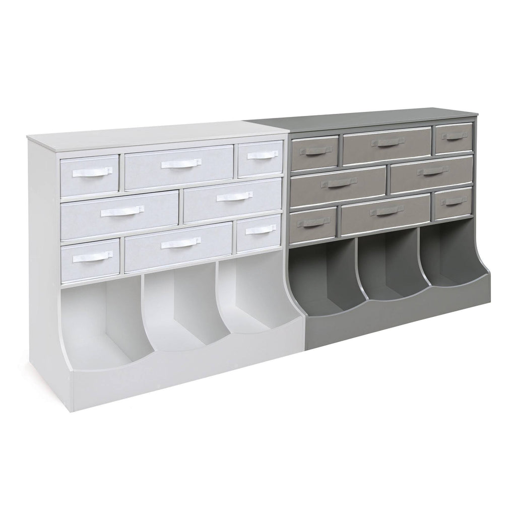 White Storage Station with Eight Baskets and Three Bins M838163