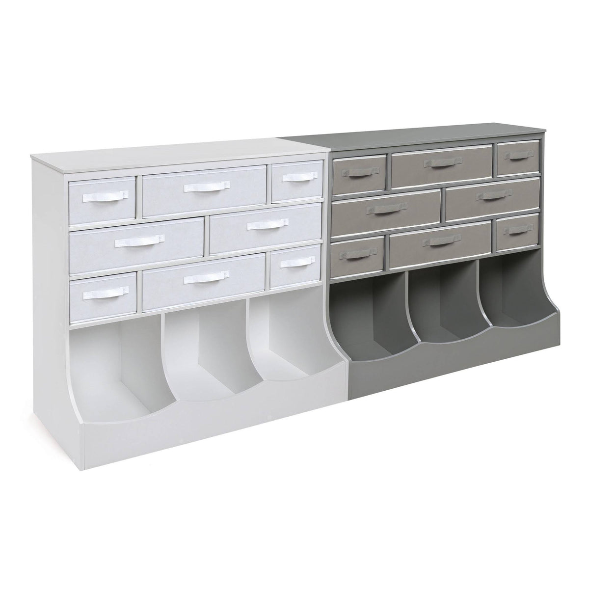 White Storage Station with Eight Baskets and Three Bins M838163