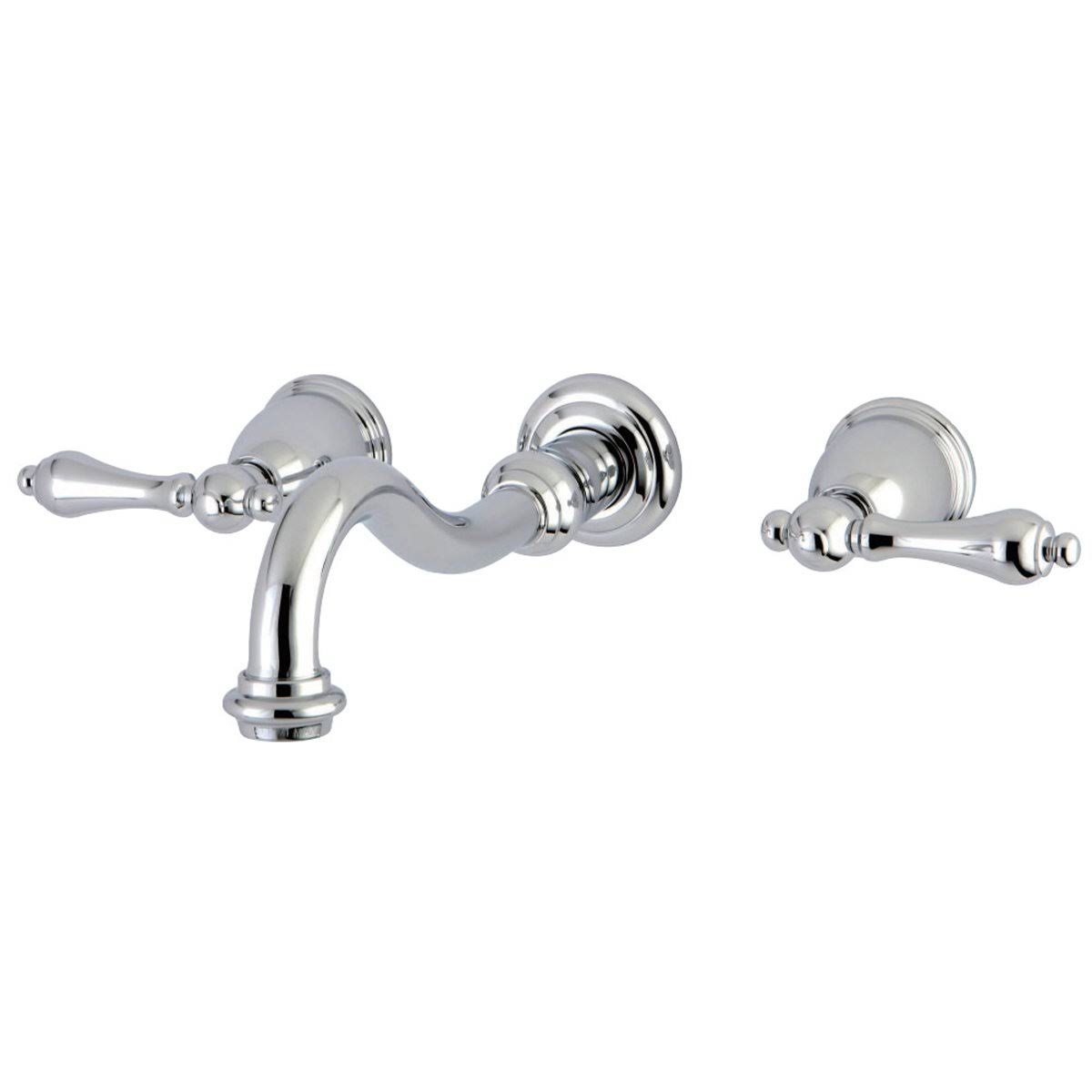 Vintage 2-Handle Wall Mount Bathroom Faucet, Matte Black J305