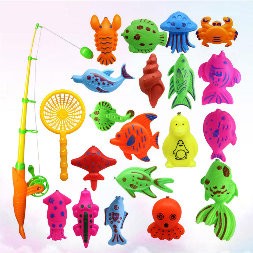 22pcs Magnetic Fishing Game Set with Rod and Net O51314