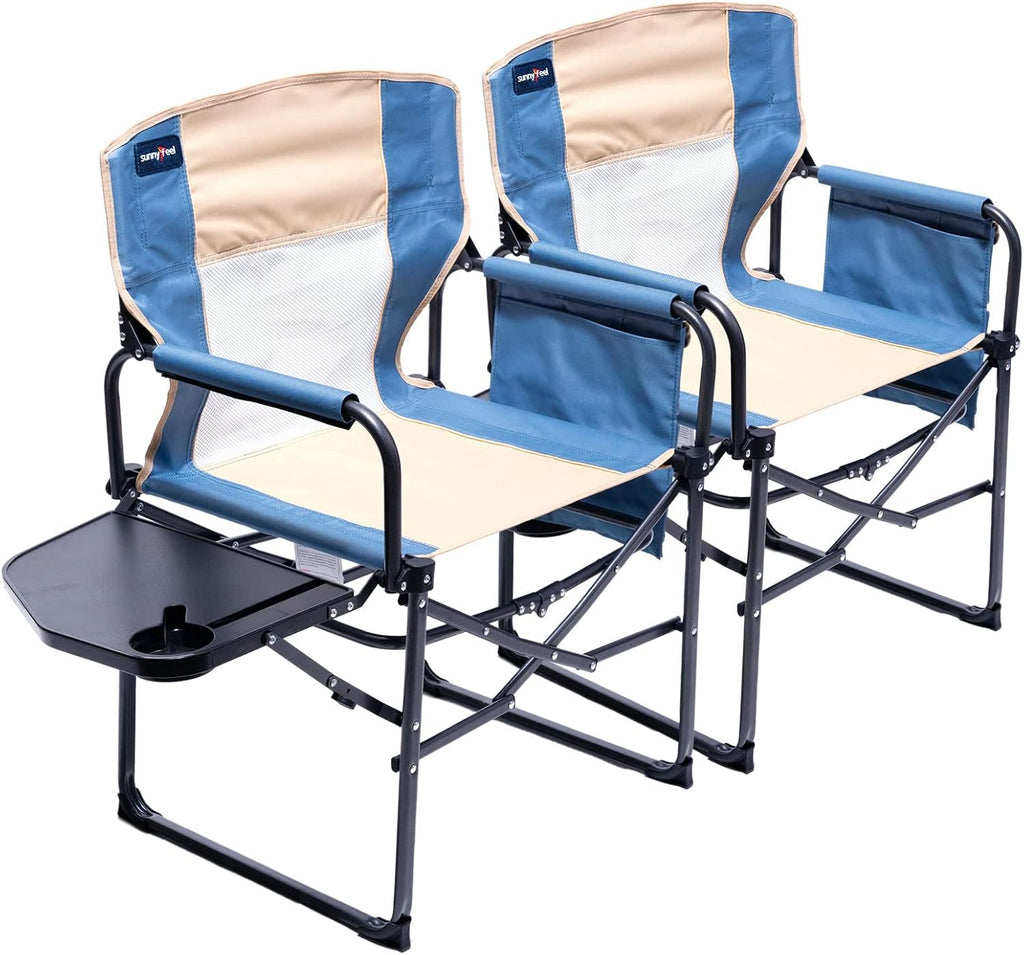 Oversized Heavy Duty Folding Camping Chair with Side Table D95957