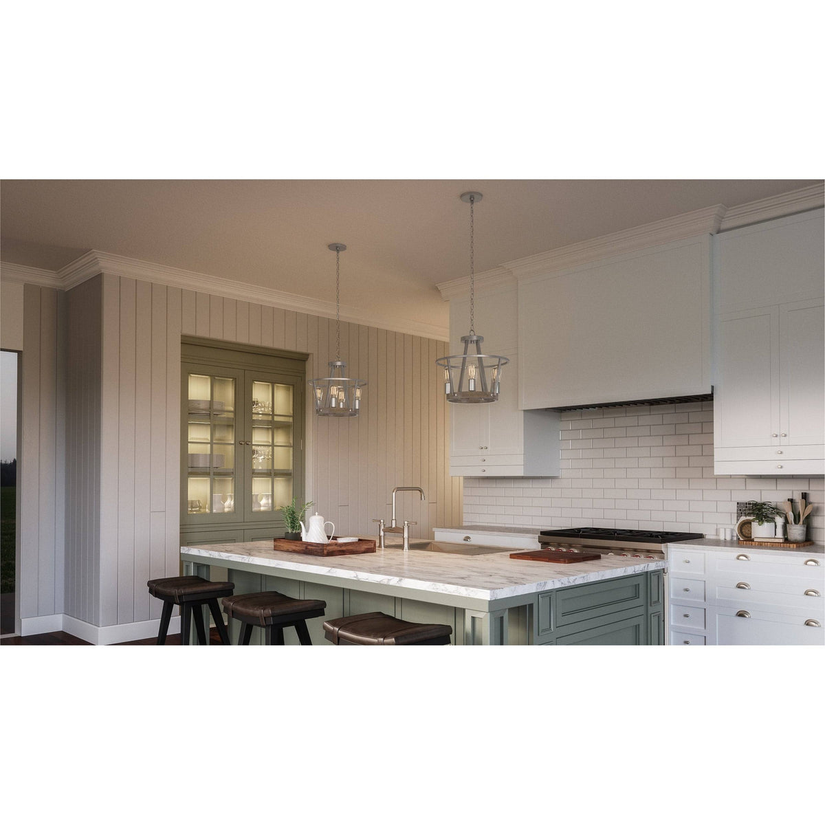Four Light Pendant Grey Ash C451