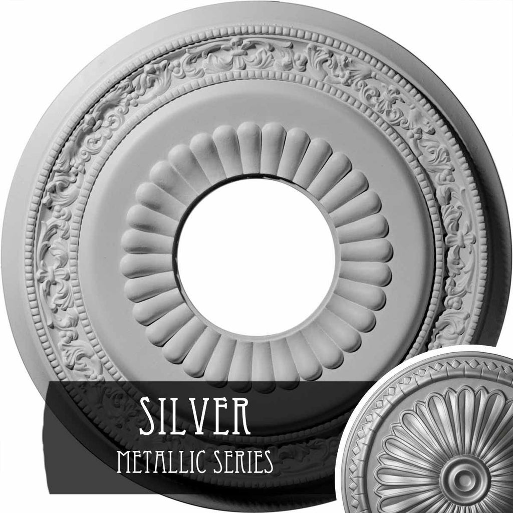 Silver Hand-Painted Ceiling Medallion V925652