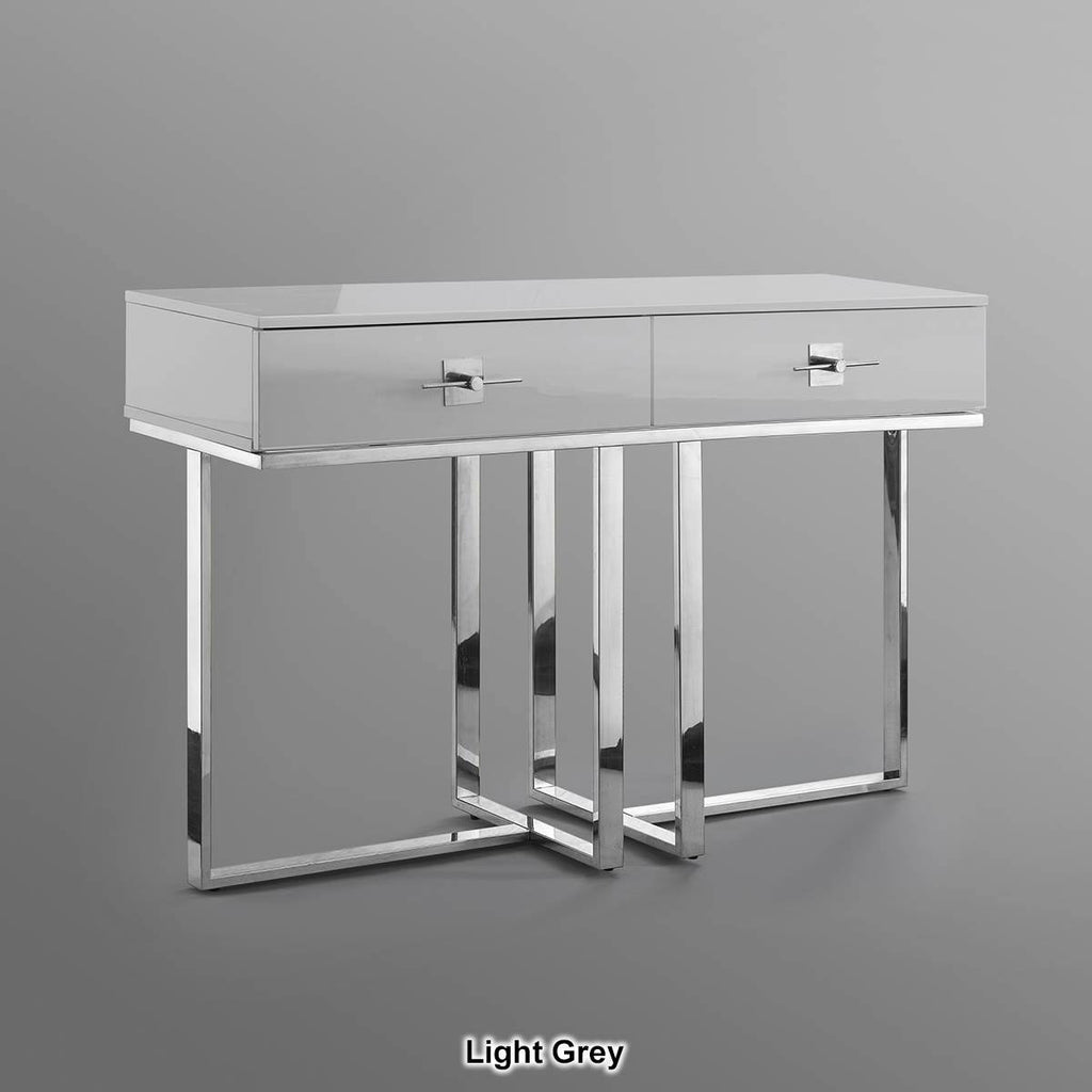 High Gloss Stainless Steel 2 Drawers Console Table U551015