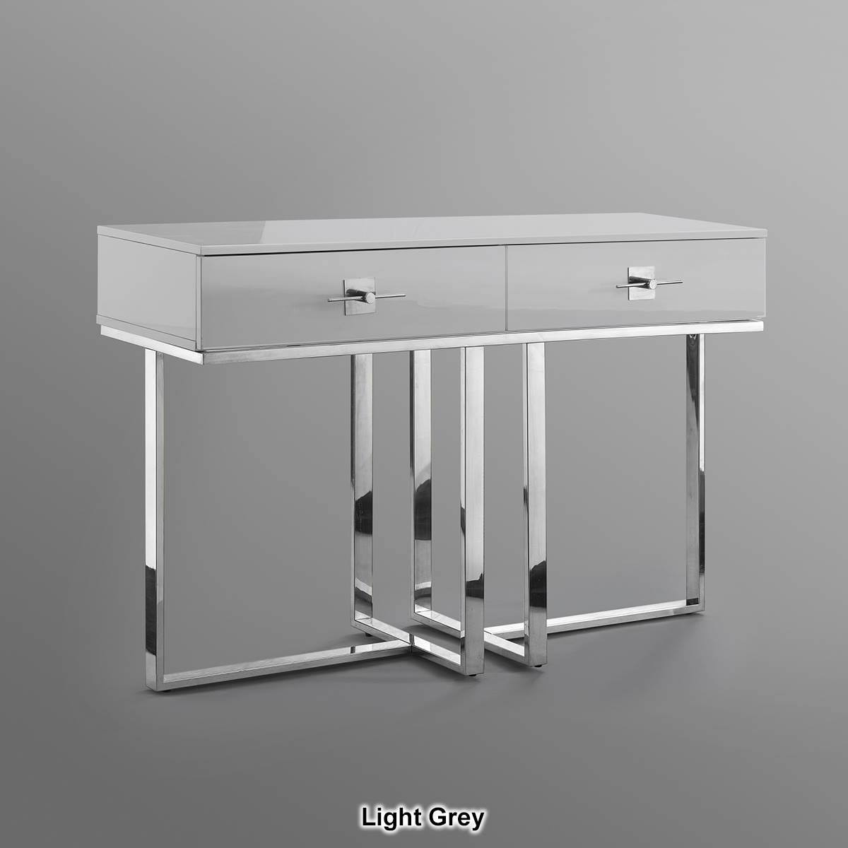 High Gloss Stainless Steel 2 Drawers Console Table U551015