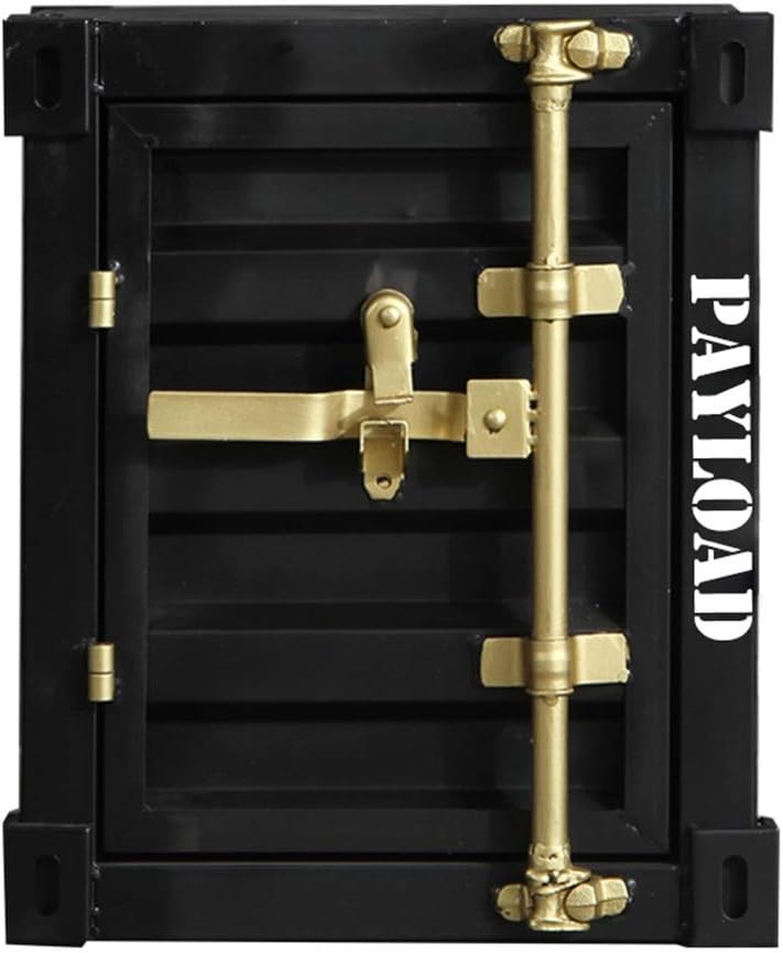 Red Wrought Iron Bedside Table with Lock V21296
