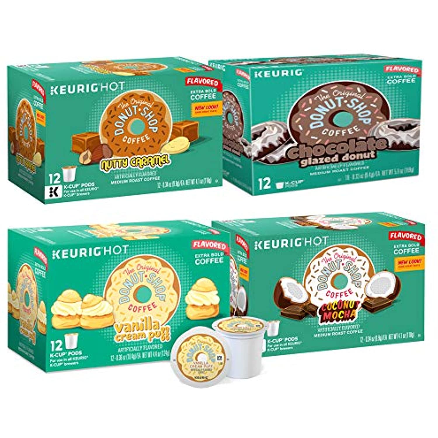 Variety Pack Coffee Pods, Set of 4 Flavors, 48 Ct Total H7389