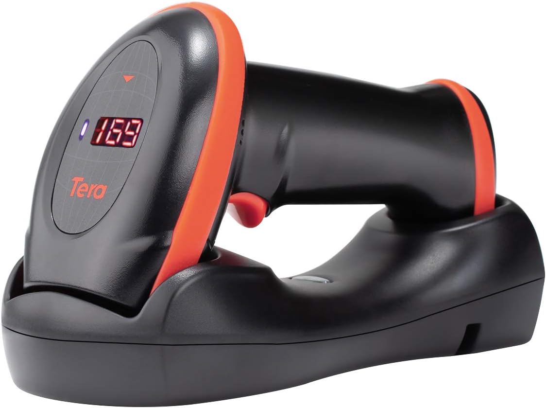 Pack of 2 Wireless 1D 2D QR Barcode Scanner with Cradle D354