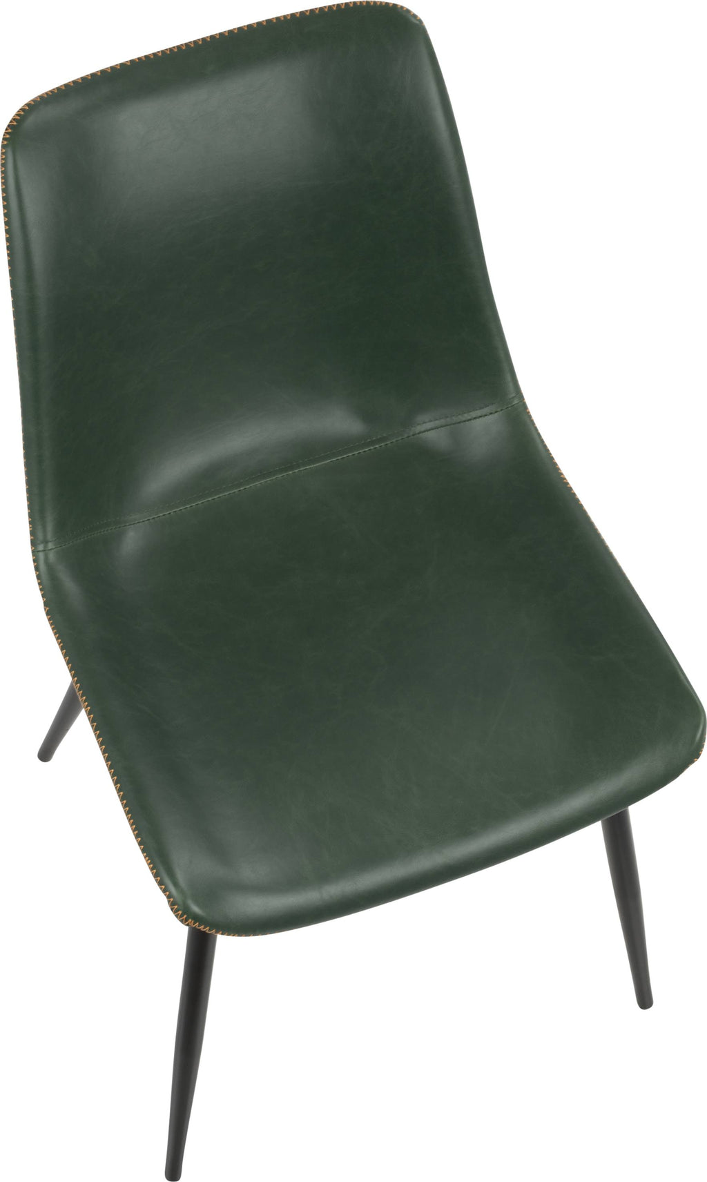Black and Green Faux Leather Dining Chair Set of 2 Z681