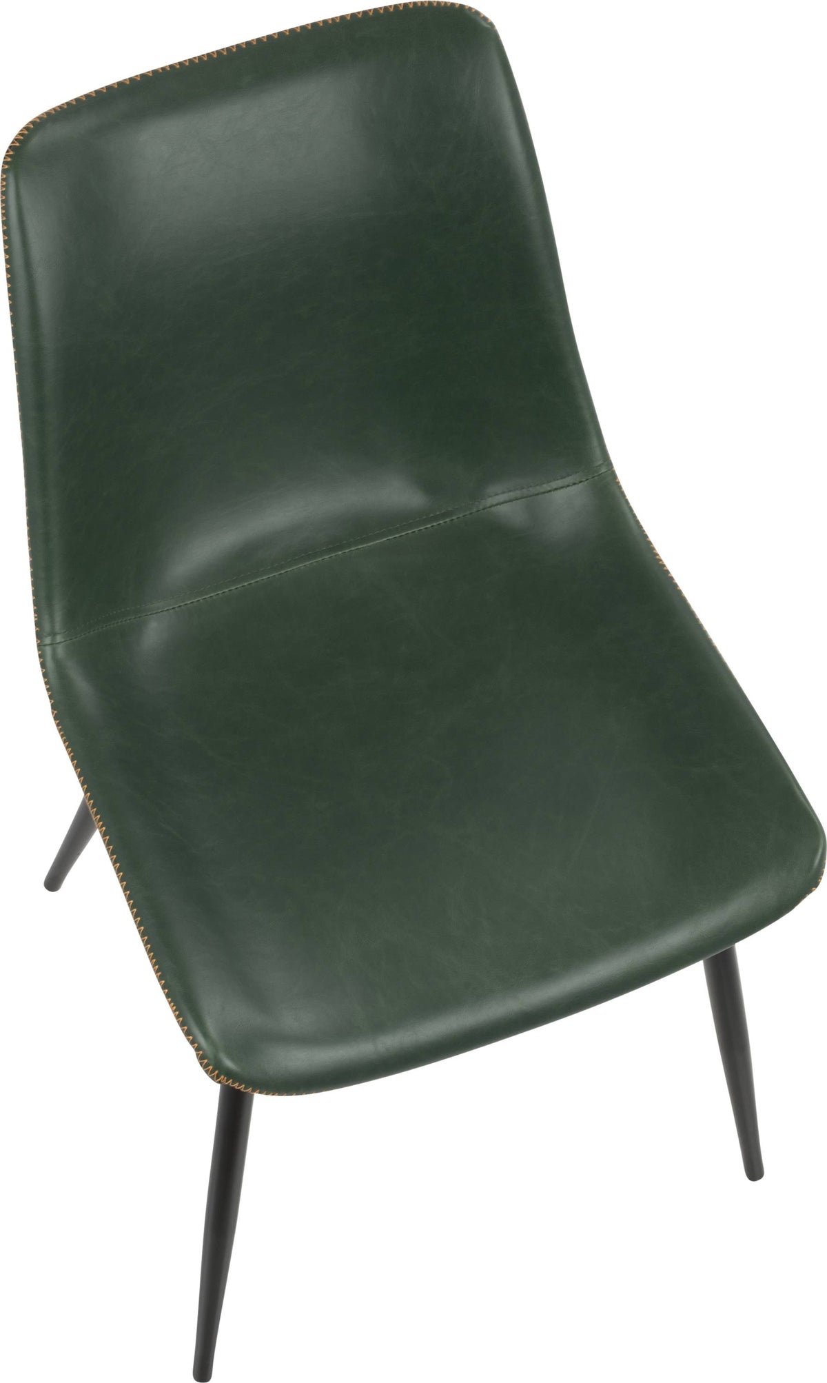 Black and Green Faux Leather Dining Chair Set of 2 Z681