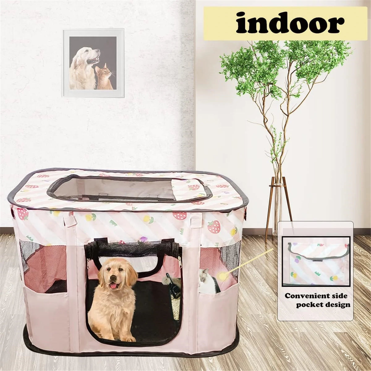 Portable Foldable Pet Playpen with Handbag O5327