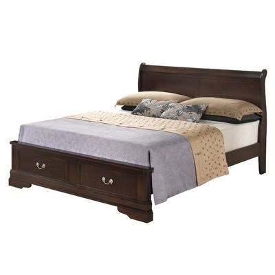 Low Profile Storage Sleigh Bed Queen Cappuccino Q862317