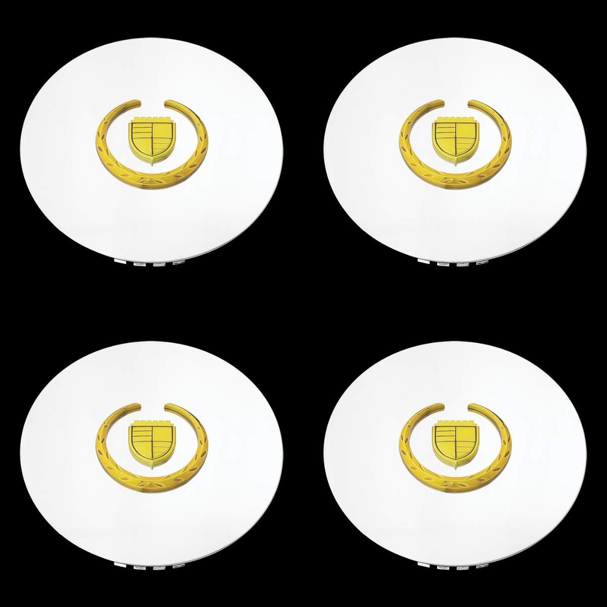 Set of 4 Chrome & Gold 17 inch 20 inch Wheel Hub Center Caps C980211