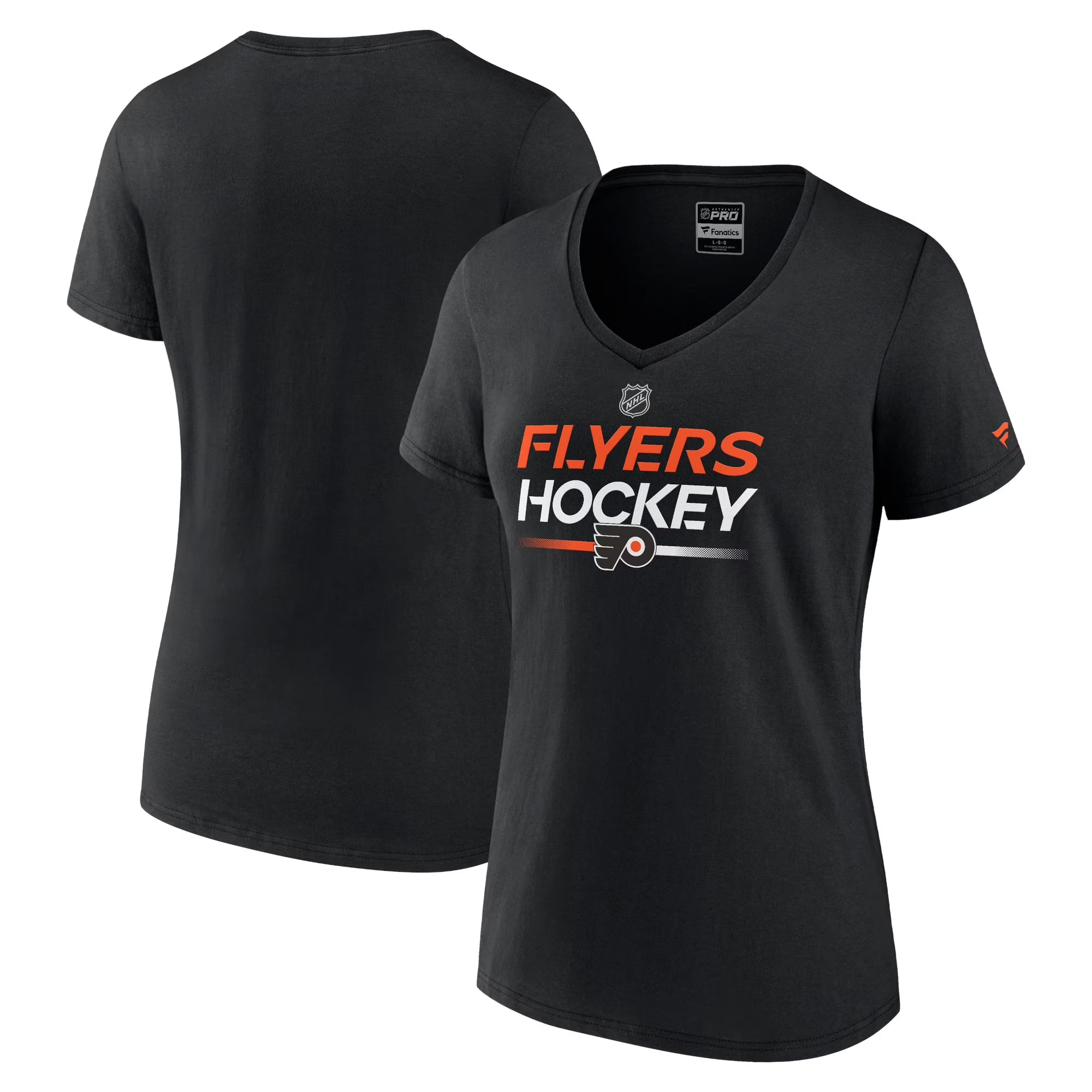 Black Philadelphia Flyers Authentic Pro V-Neck T-Shirt W39869