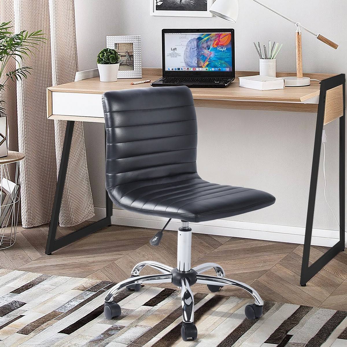 Black PU Faux Leather Swivel Chair P94704