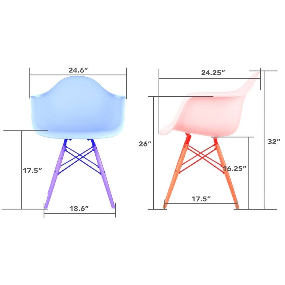 Set of 4 Black Molded Plastic Dining Arm Chair I151989