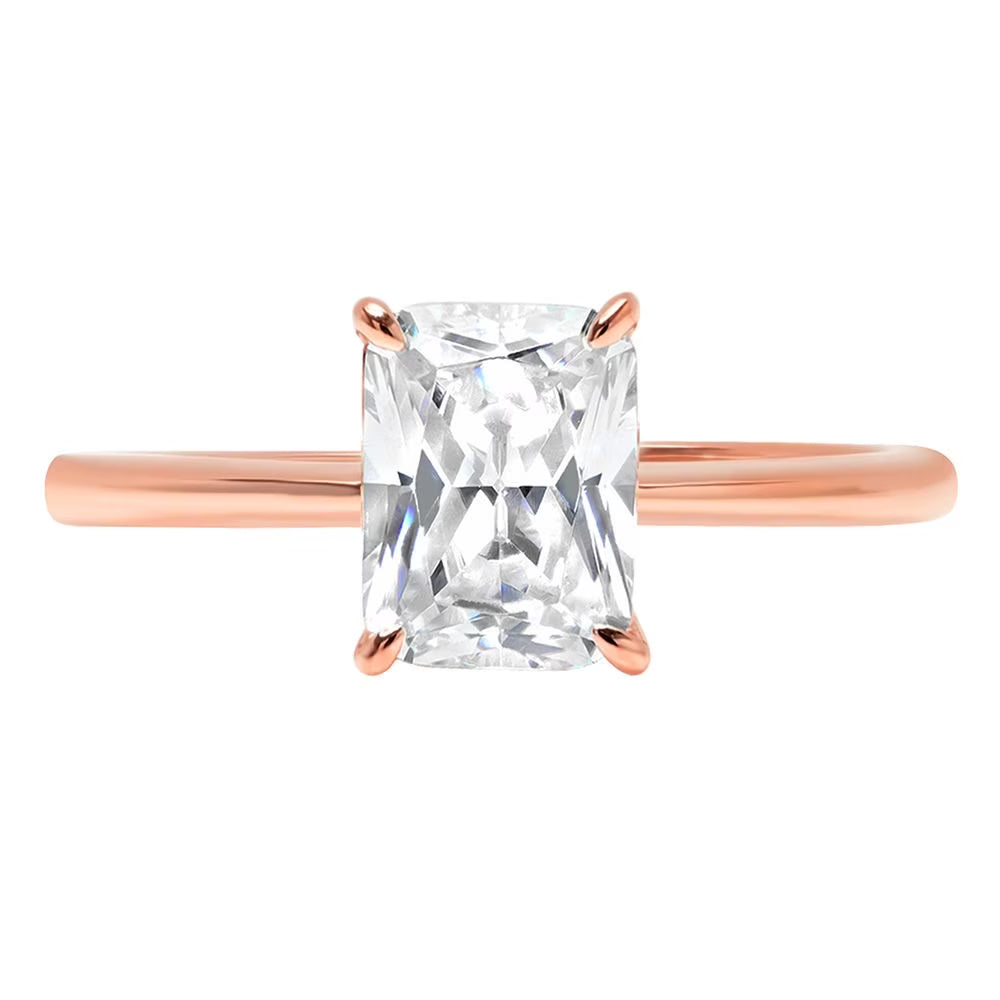 18K Rose Gold Solitaire Ring E27861
