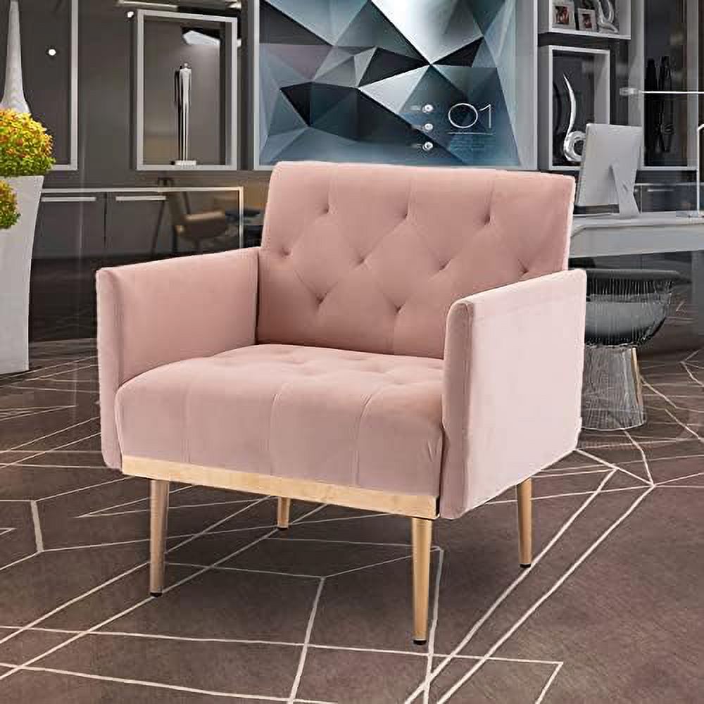 Teal Velvet Upholstered Accent Chair with Golden Legs S304